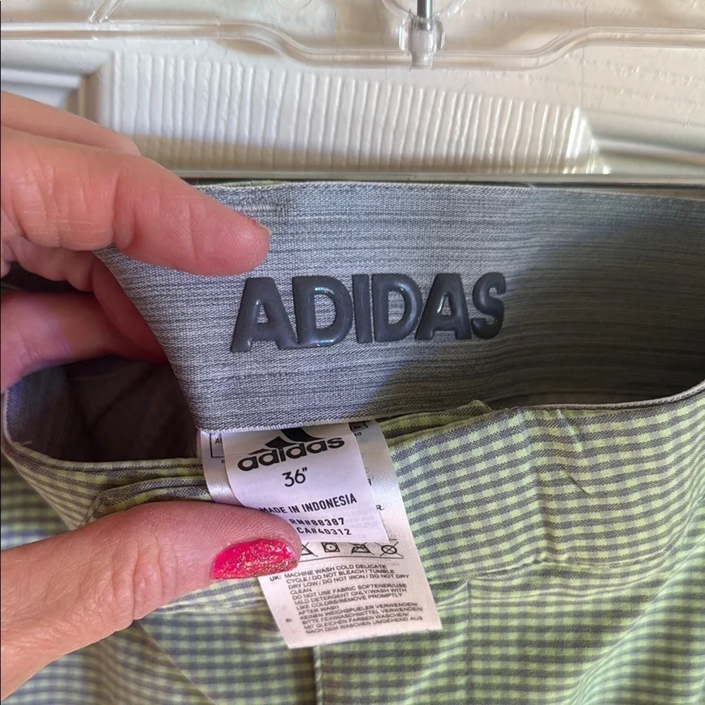 Adidas Light Sage Green Flat Front Bermuda Shorts